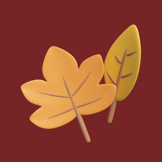 Бесплатный PSD Красочные осенние листья иконки