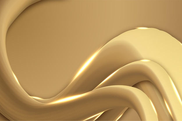 金色の波の流体でカラフルな背景