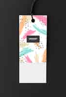 Free PSD colorful bookmark tag mockup design