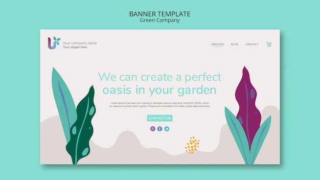 Colorful business banner template concept template