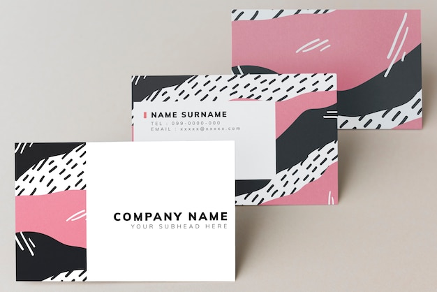 Free PSD colorful business card mockup design