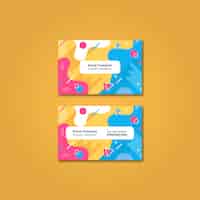 Free PSD colorful business card mockup
