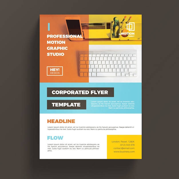 Free PSD colorful corporate business flyer template