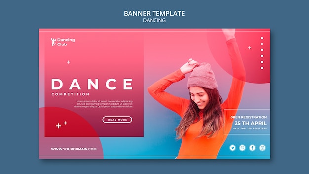 Colorful dance banner template
