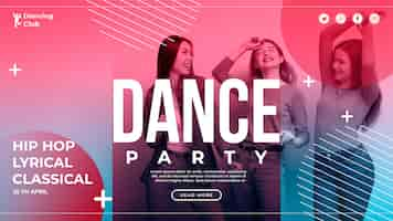 Free PSD colorful dance banner template