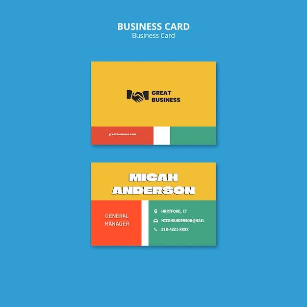 Colorful design business card template