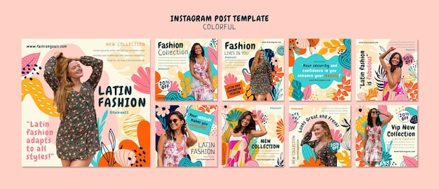 Free PSD colorful fashion template design