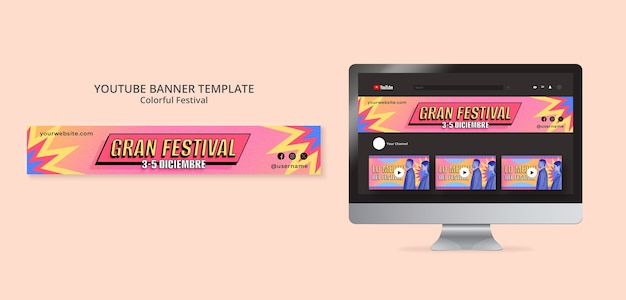Free PSD colorful festival template design