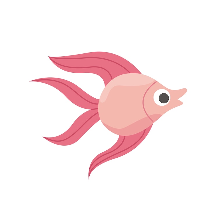 Free PSD colorful fish illustration