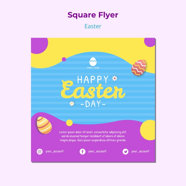 Colorful flyer template for easter