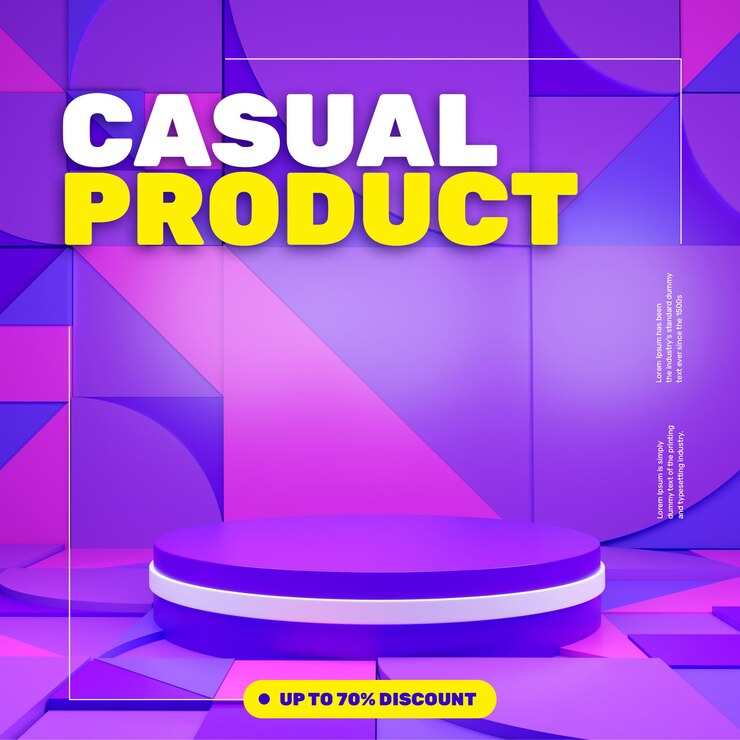 Free PSD colorful geometric pattern podium