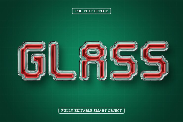 Free PSD colorful glass style text effect