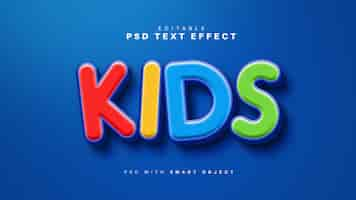 Free PSD colorful kids text effect