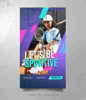 Free PSD colorful modern dynamic sport social media instagram template