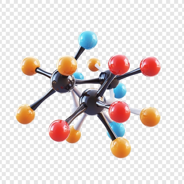 Colorful Molecular Structure Vibrant Atoms Bonded Together Science Illustration