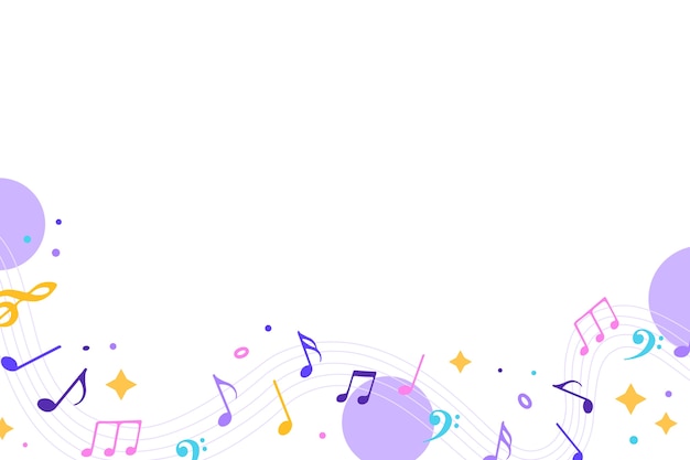 Free PSD colorful music notes