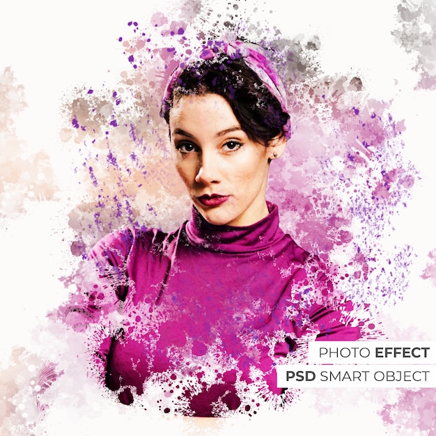 Free PSD colorful paint photo effect