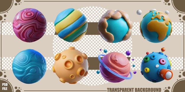 Colorful Planetary Models for Creative Projects