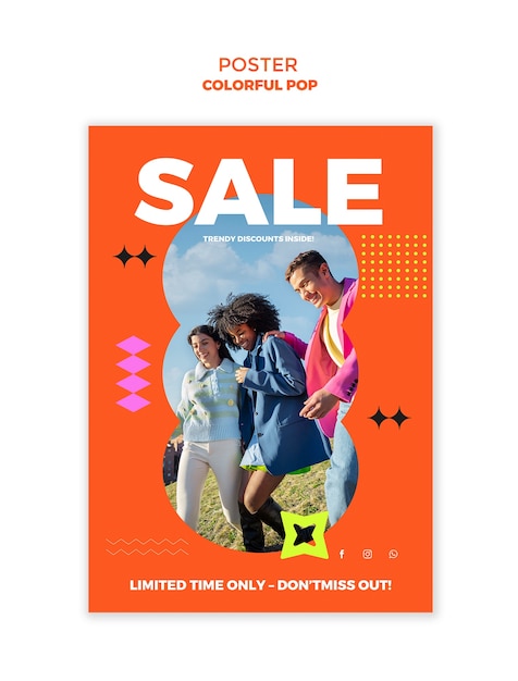 Colorful pop template design