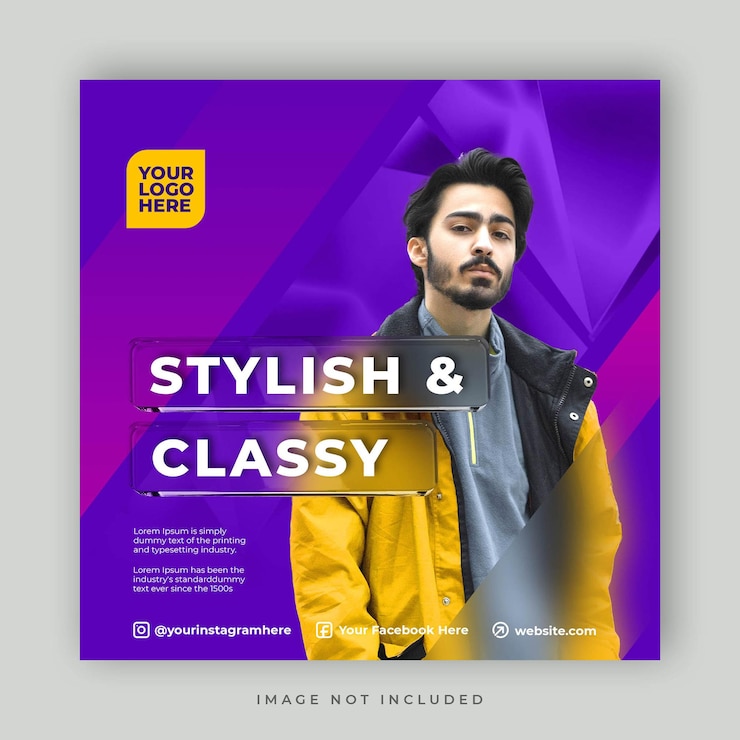 Free PSD colorful social media post template