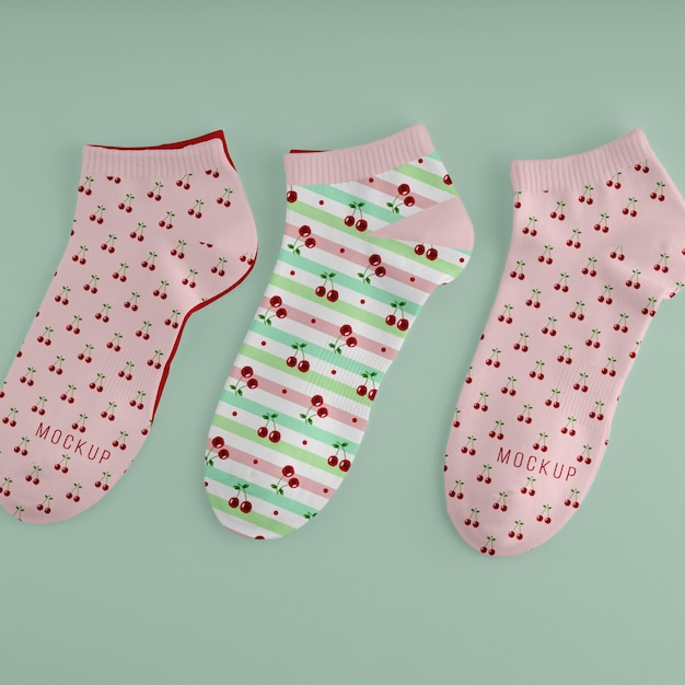 Free PSD | Colorful socks design mockup