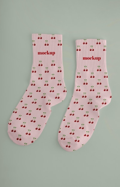 Colorful socks design mockup