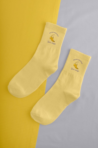 Colorful socks design mockup