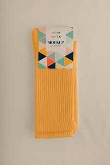 Colorful socks design mockup