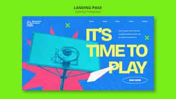 Free PSD colorful sport  landing page template