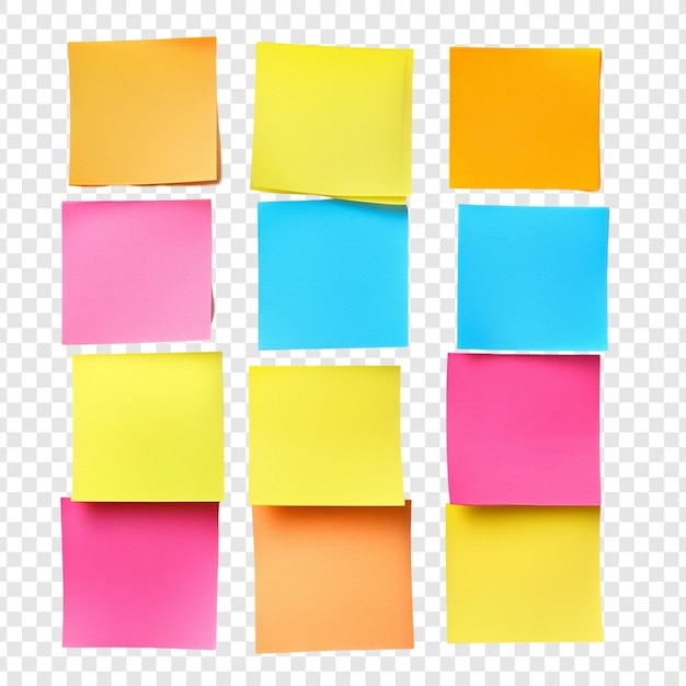 Colorful Sticky Notes Background A Vibrant Collection of Blank Memo Pads