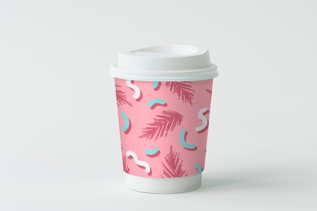 Colorful takeaway coffee cup mockup design