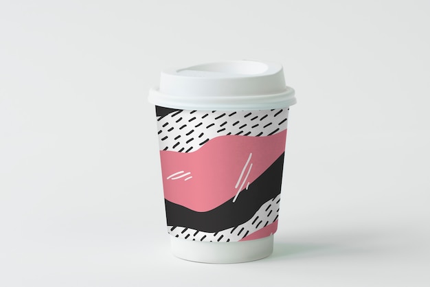 Colorful takeaway coffee cup mockup design