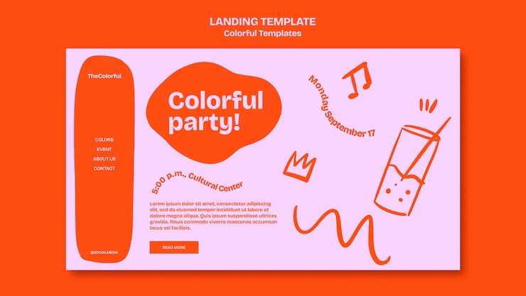 無料PSD カラフルなテンプレートデザイン
