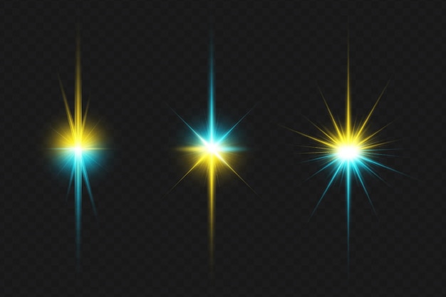 Colorful transparent lens flares lights collection for christmas