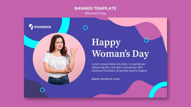 colorful womens day banner template