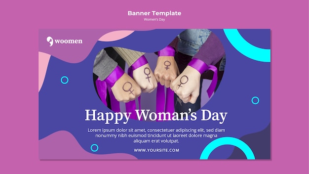 Colorful womens day banner template