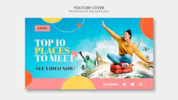 Free PSD colorful world tourism day web templates