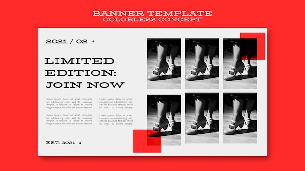 Free PSD colorless concept banner