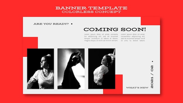 Free PSD colorless concept banner