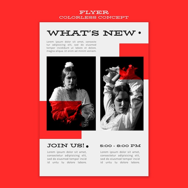 Colorless concept flyer
