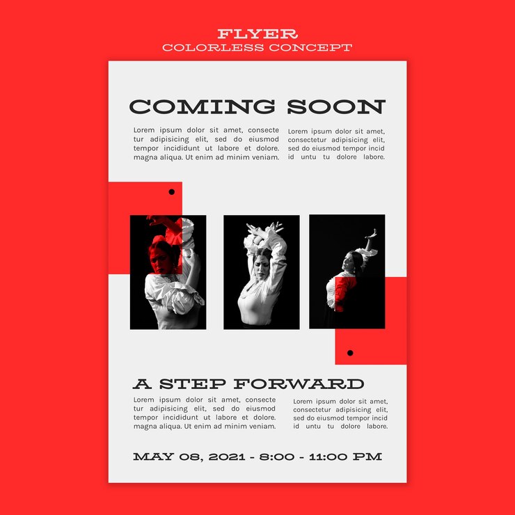 Free PSD colorless concept flyer