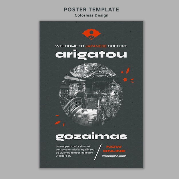 PSD gratuito modello di poster design incolore