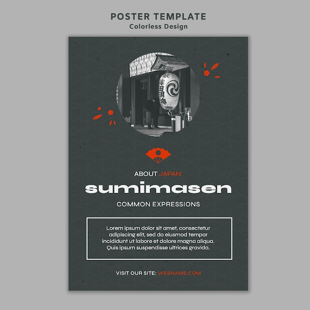 Free PSD colorless design poster template