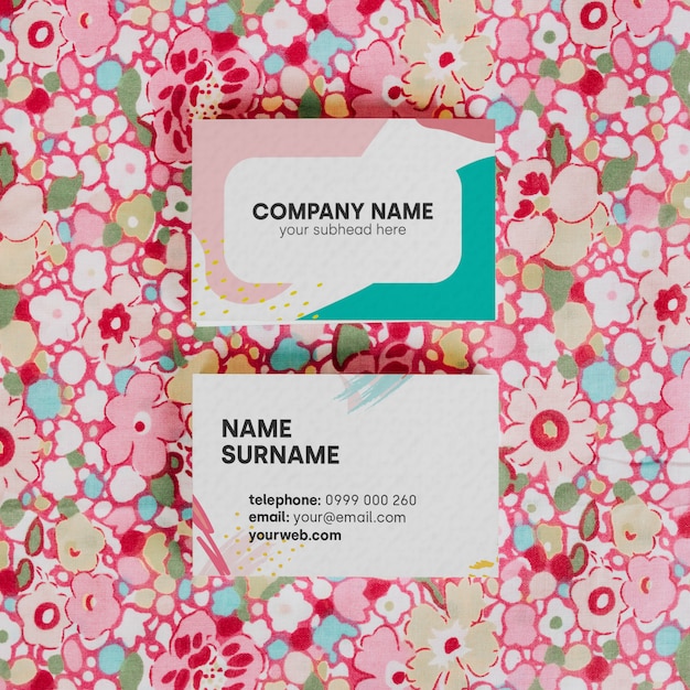 Free PSD colors business card mock up