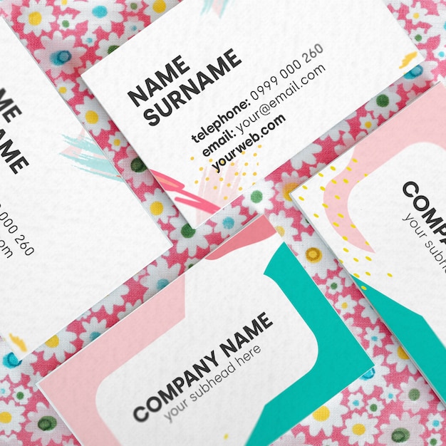 Free PSD colors business card mock up