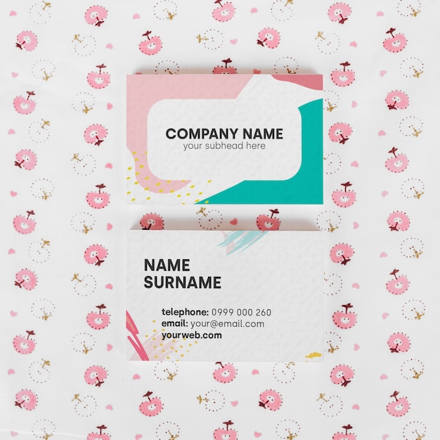 Free PSD colors business card mock up