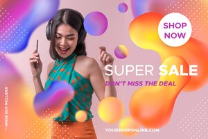 colourful banner sale template