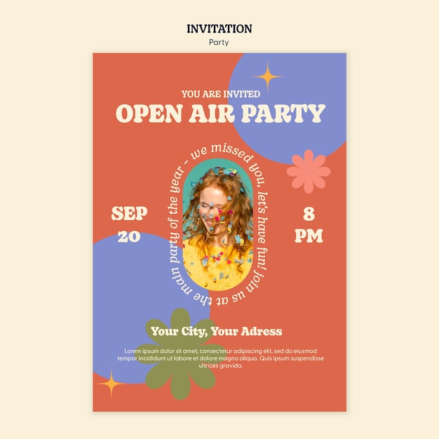 Colourful party invitation template design