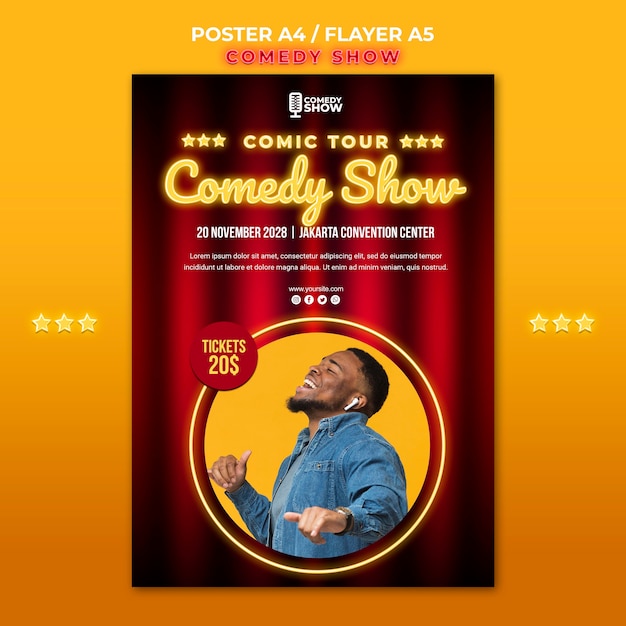 Comedy show flyer template