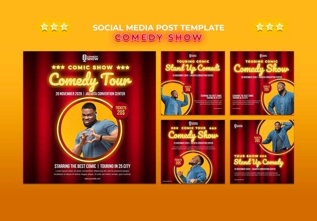 Comedy show social media post template